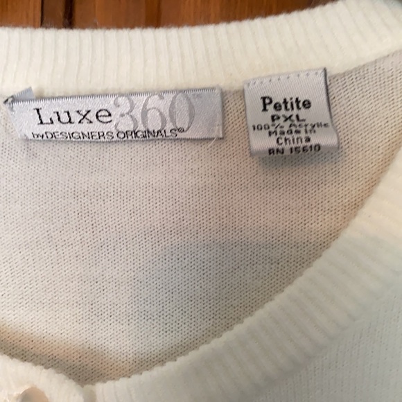 Luxe 360 creme cardigan size petite XL - Picture 3 of 5